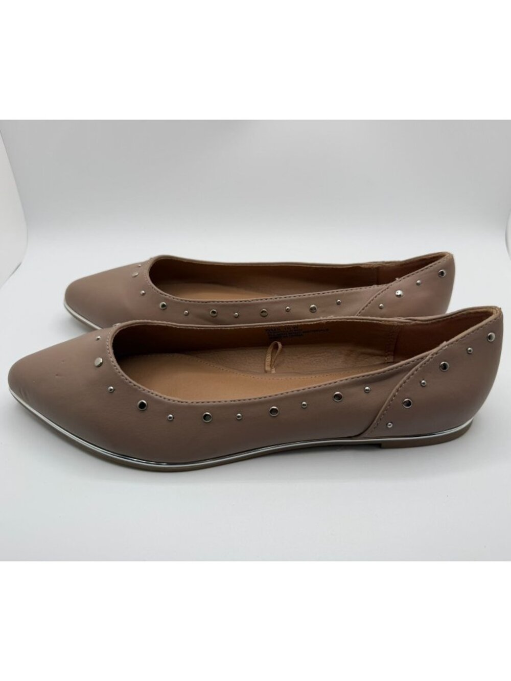 Rockport Tomatillo Ballet Flats Women Size 10W Tan Studded Pointed Toe Shoes